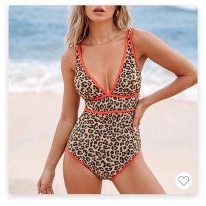 Glitter leopard one piece bathing suit
